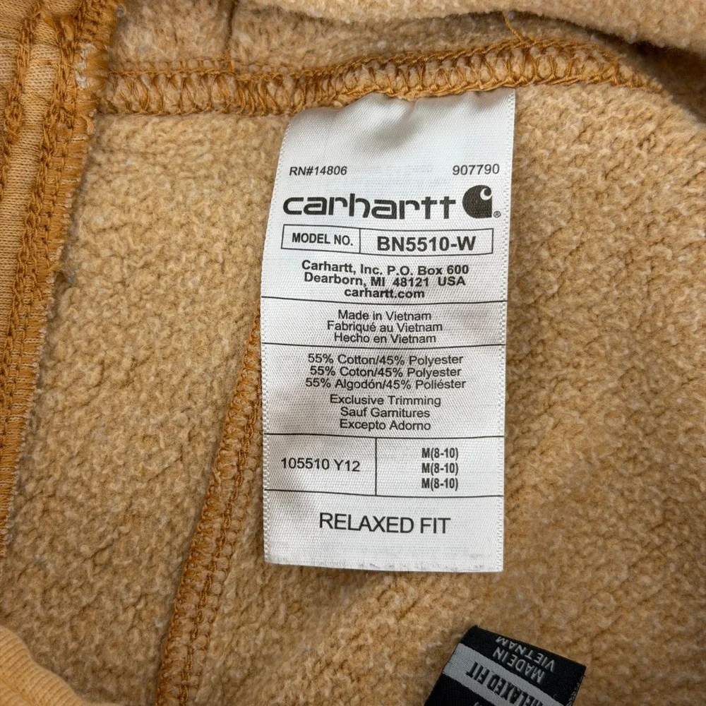 Carhartt Sweatpants Mens Medium Brown Relaxed Fit Fleece Joggers Zipper Pocket